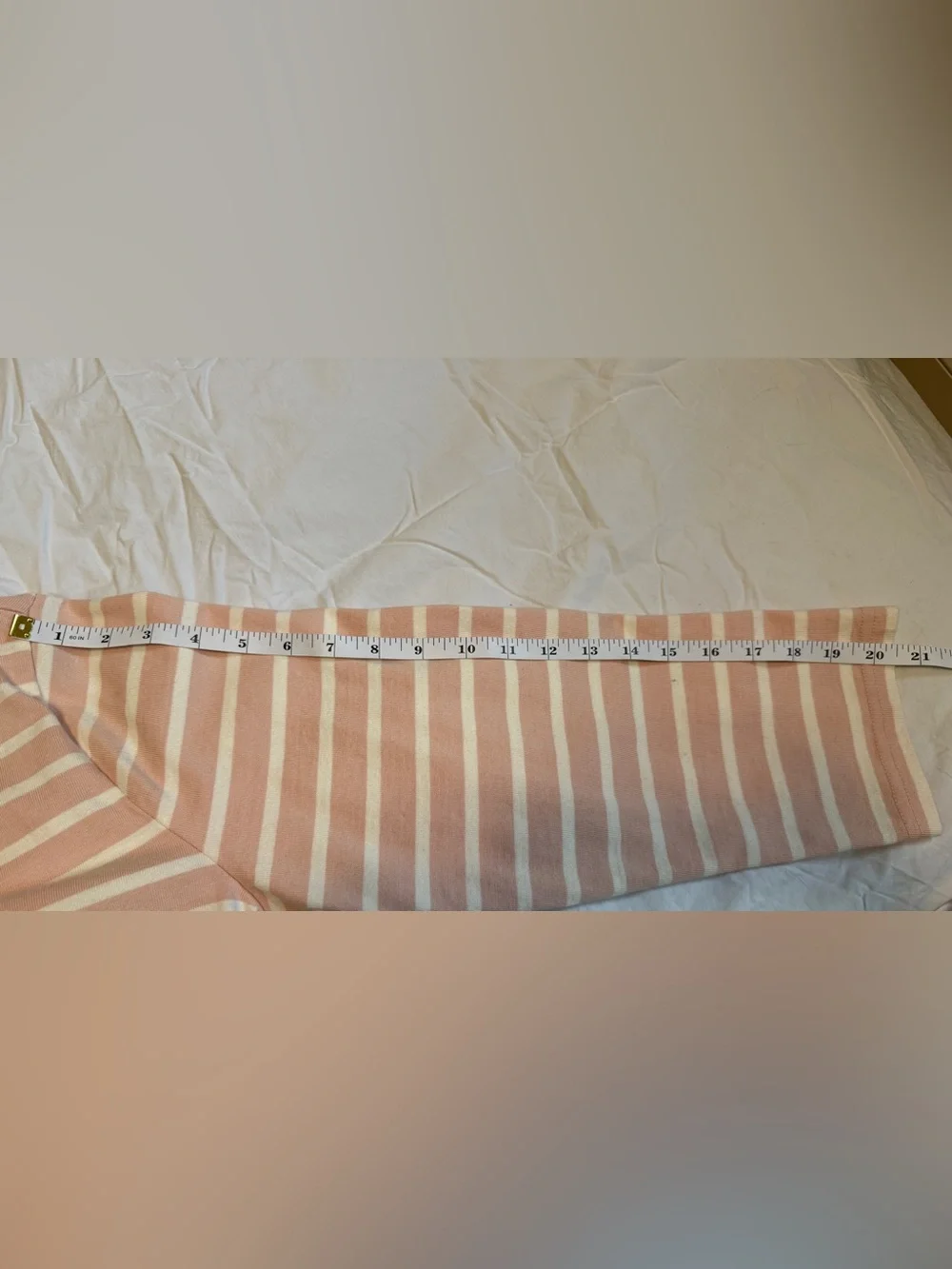 J.Crew Striped Boatneck long sleeve top. Pink/cream stripes. Large. Like new.